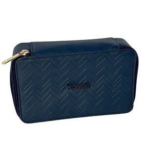 Missoni for Delta Airlines Travel Jewelry Case Organizer Blue Chevron Pouch